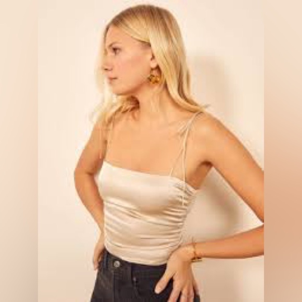 Reformation Lucrezia Silk Top in Ivory NWT
